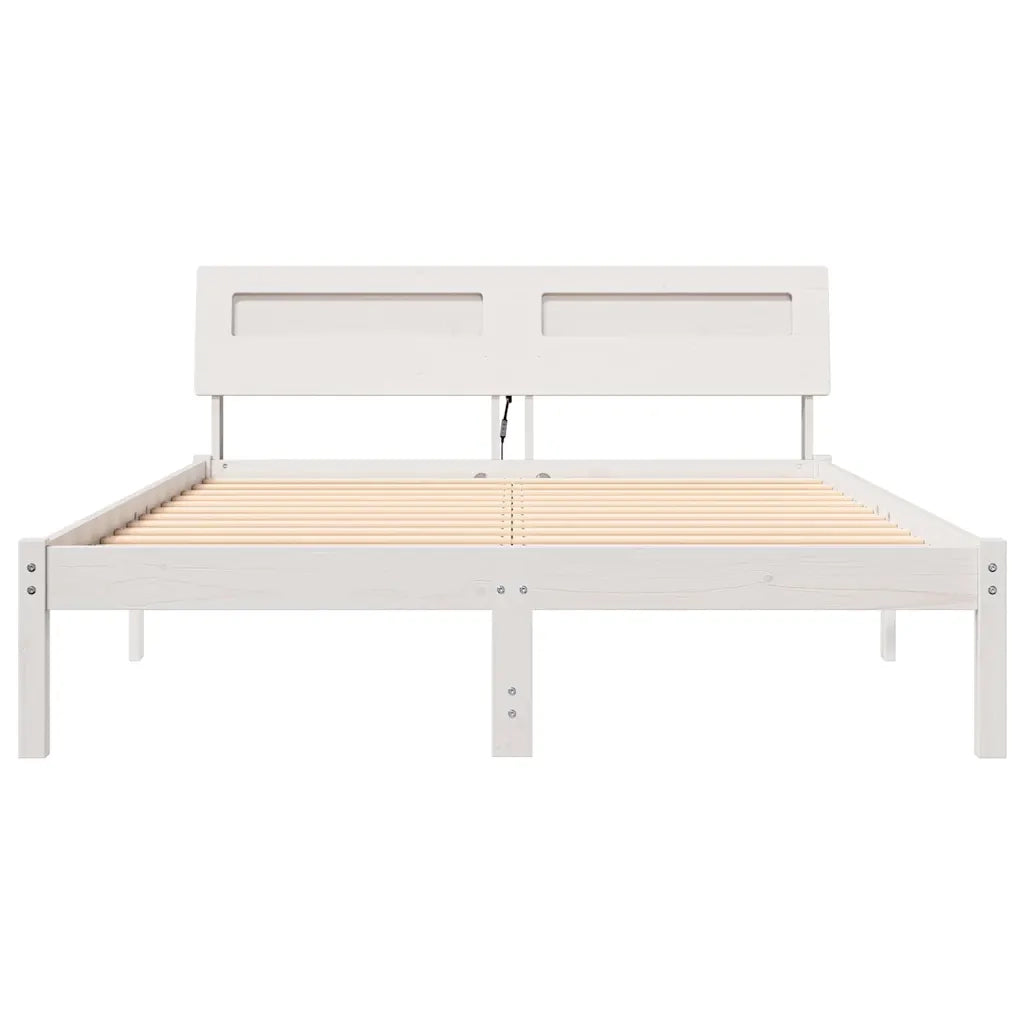 Struttura del letto-Giroletto-Rete del Letto Bianco 120 x 190 cm Pino massello 294518