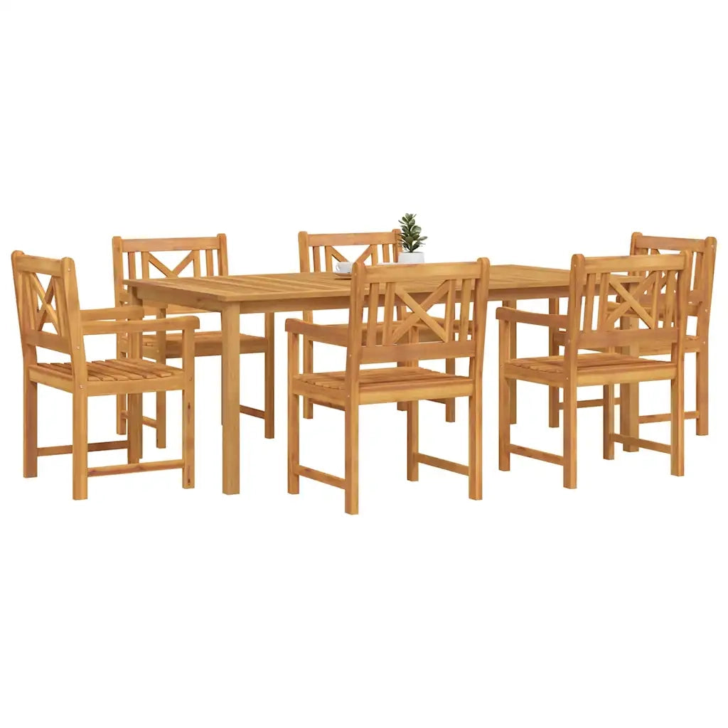Set da Pranzo per Giardino 7 pcs Marrone