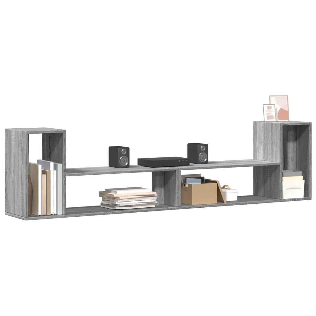 Mobili TV 2 pz-Credenza per TV Grigio Sonoma 100x30x50 cm in Legno Multistrato