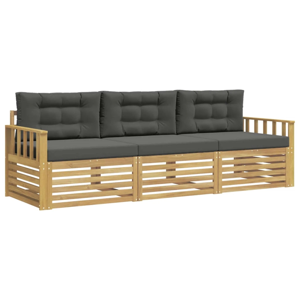 Set di divani da esterno 3 pz Bianco e Antracite Poliestere 3389957