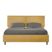 BS COM Letto matrimoniale senza rete imbottito 160x210 microfibra ocra