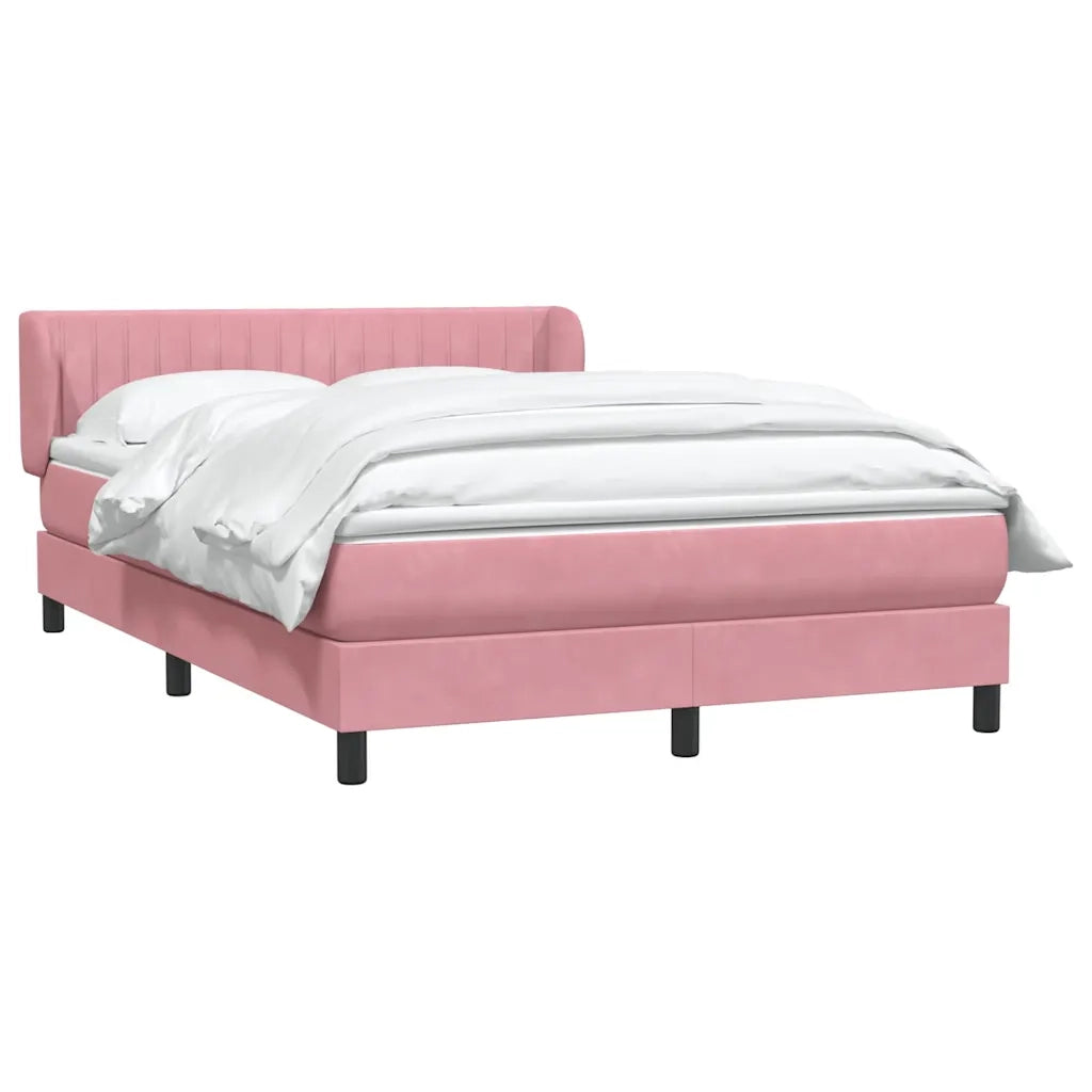 Giroletto a Molle con Materasso Rosa 160x210 cm in Velluto 3317702