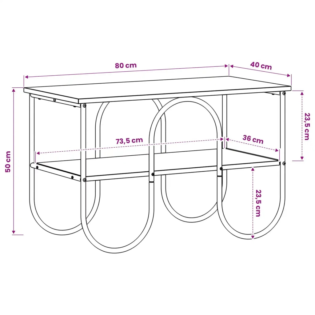 Supporto TV 80 x 40 x 50 cm Rovere Fumo Legno multistrato 8007902