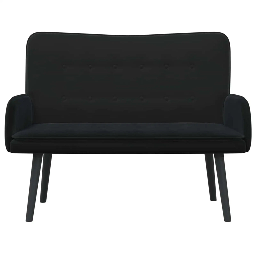Sofa a Due Posti Nero 115 x 61 x 87 cm Velluto 42028918
