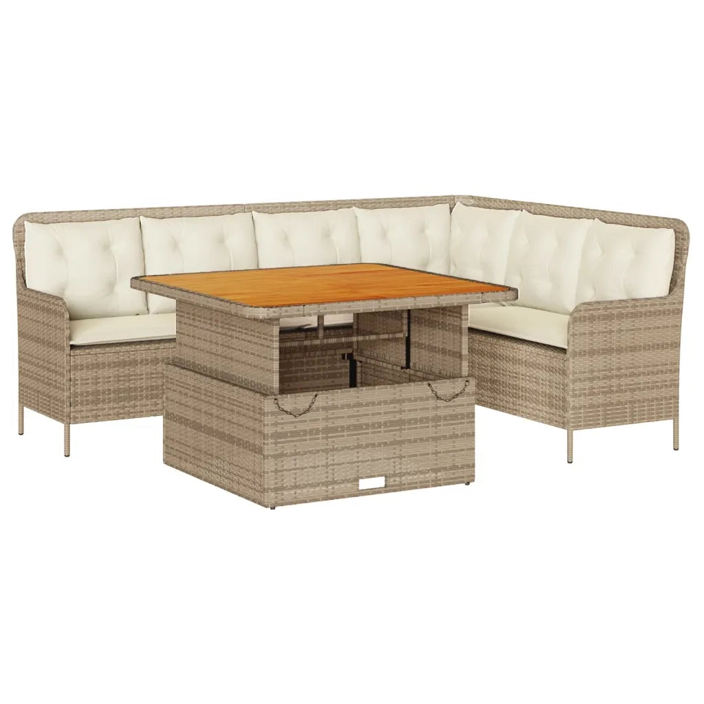 Set Divani da Giardino 2 pz con Cuscini Beige in Polyrattan 3262086