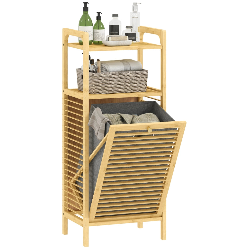 Mobile da bagno in bamb¨´ ¨C zephmum ¨C 40x30x95cm effetto legno naturale