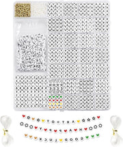 Armband con 1650 lettere in rilievo 7 mm, alfabeto completo, lettere rotonde per accessori personali.