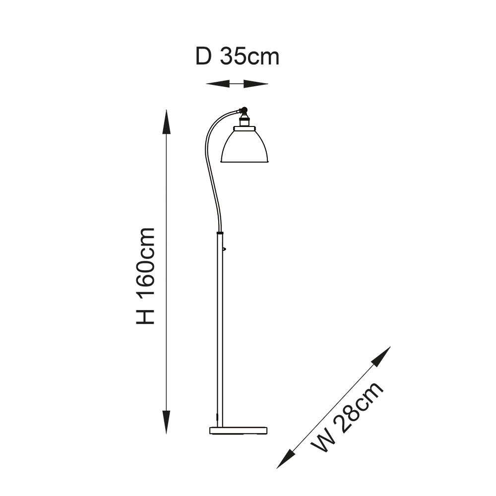Lampada da terra industrial Franklin Endon ottone E27