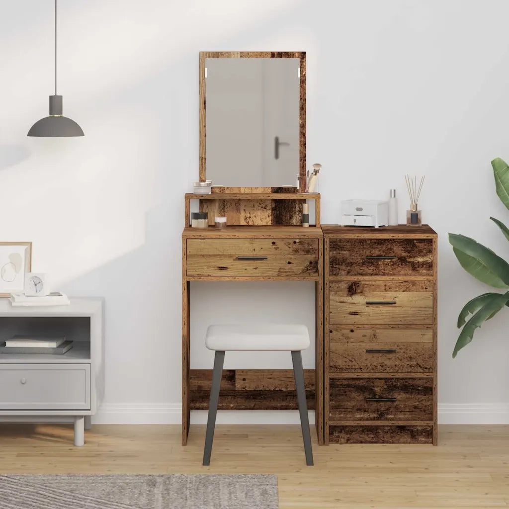 Toeletta | Tavolo da Trucco con cassetto Legno vecchio 50 x 41 x 140 cm
