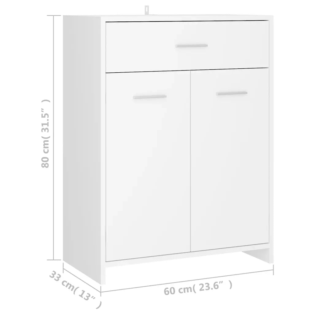 Armadio da Bagno | Mobile da Bagno Bianco 60x33x80 cm in Legno tecnico