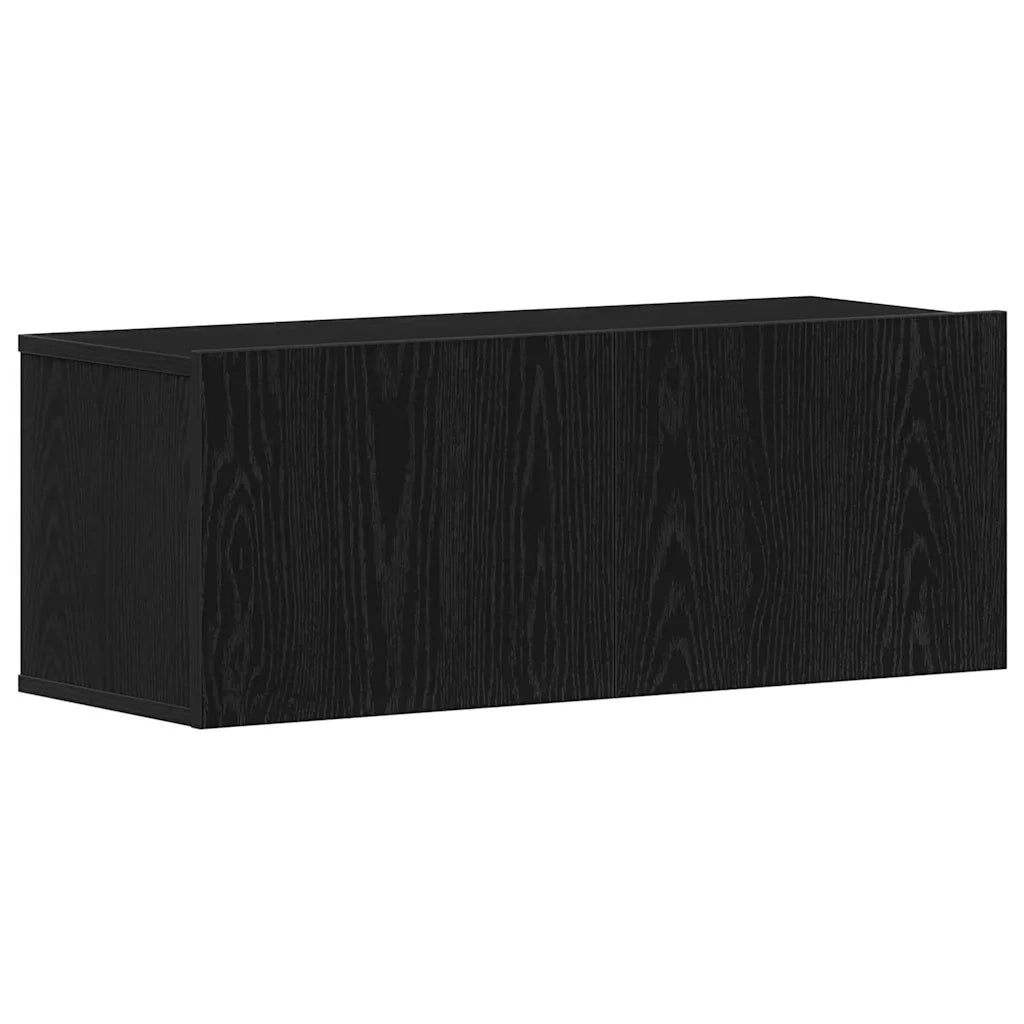 Set mobile TV 2 pz-Set di 2 Credenza per TV Rovere Nero Legno multistrato 924290