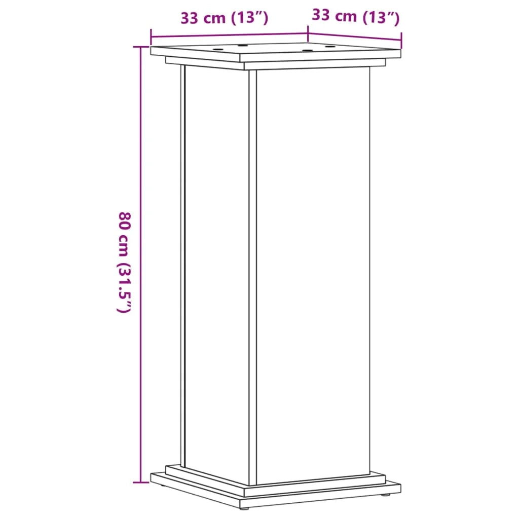 Portavasi mobiletto portafiori 33 x 33 x 80 cm legno ingegnerizzato bianco 02_0045154