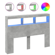 Testiera | Testata con Contenitore a LED Grigio Cemento 140x17x102 cm