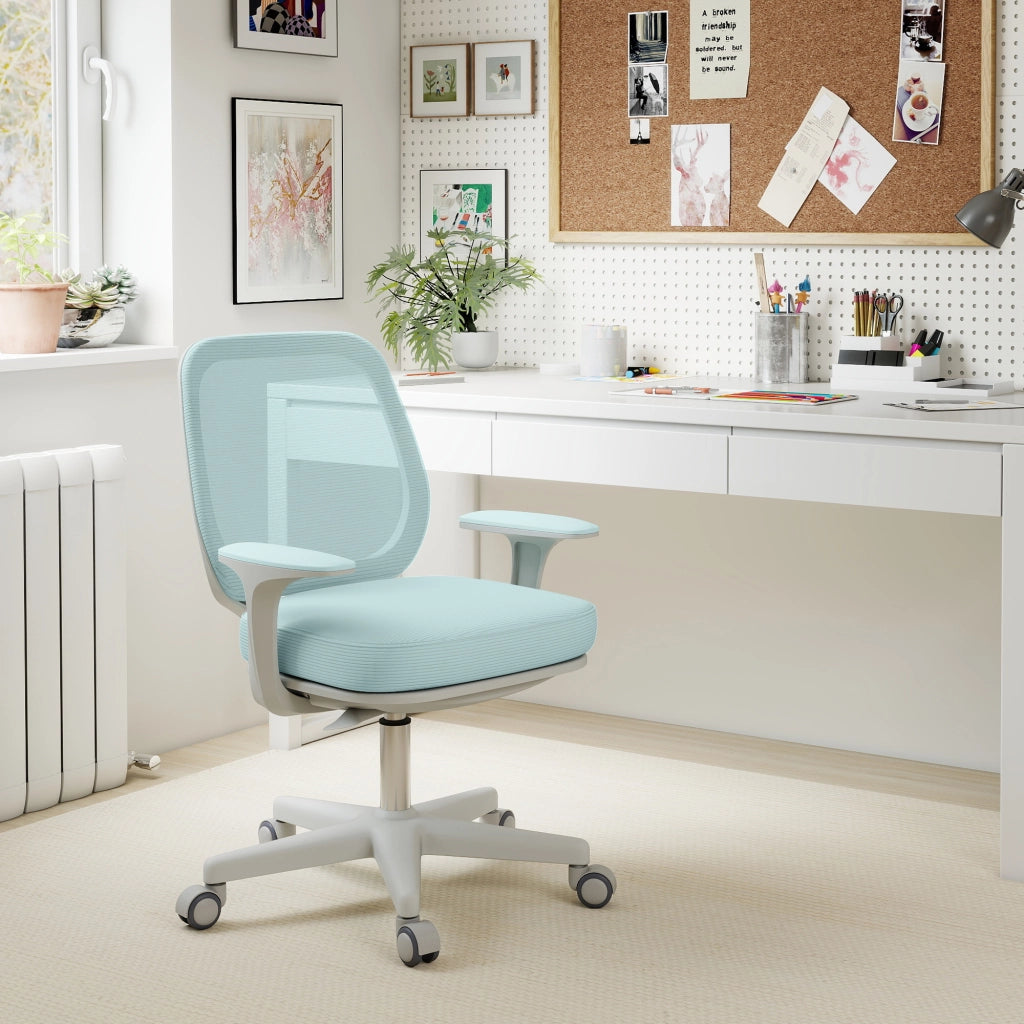 Sedia da ufficio ergonomica ¨C Xylo ¨C Schienale in rete, altezza regolabile, verde 55x48x82,5-94,5cm