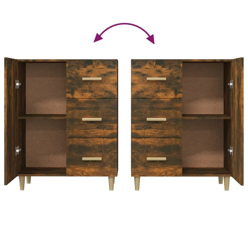 Credenza | Madia | Buffet da pranzo | Armadio da pranzo Rovere Fumo 69,5x34x90 cm in Legno Multistrato