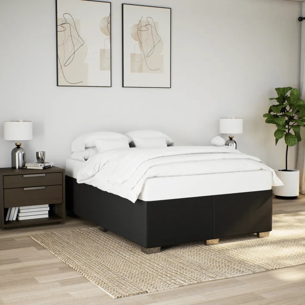 Giroletto a Molle con Materasso Nero 140x190 cm in Tessuto 3285132