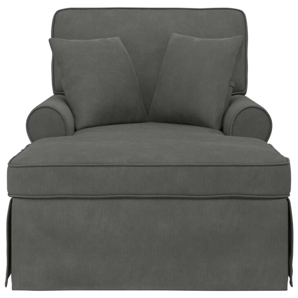 Chaise Longe con Gonna 3 pz Grigio scuro Tessuto in Cords CFW6618489