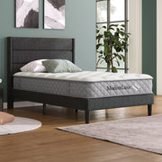 letto imbottito lino grigio scuro 90 x 200 cm