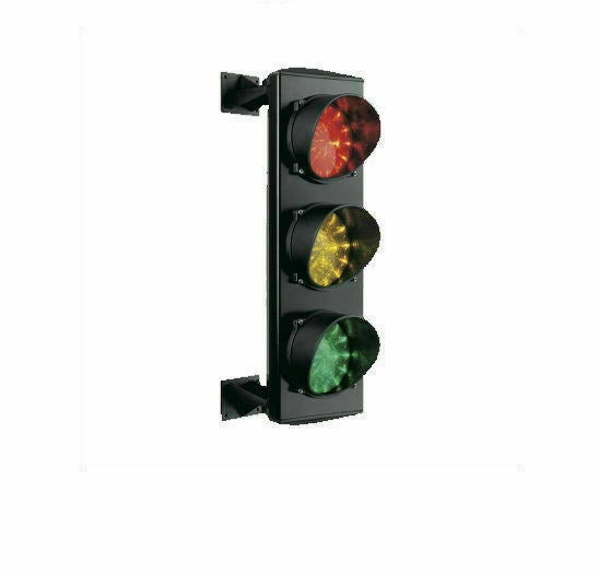SEMAFORO 3 LUCI 230V LED ROSSO VERDE GIALLO TRIPLA LAMPADA PARCHEGGIO IMPIANTO