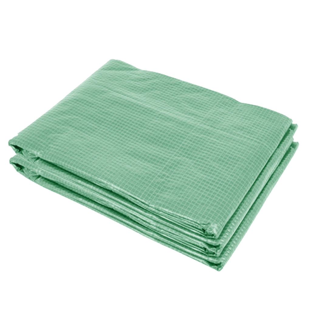 Telo di ricambio per serra a tunnel da giardino 9 m2, dimensioni 3L x 3W x 2H m, PE anti-UV impermeabile, 6 finestre + porta avvolgibile con