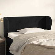 Testiera ad Orecchio-Testata con Orecchie Nera 103x23x78/88 cm in Velluto 254434