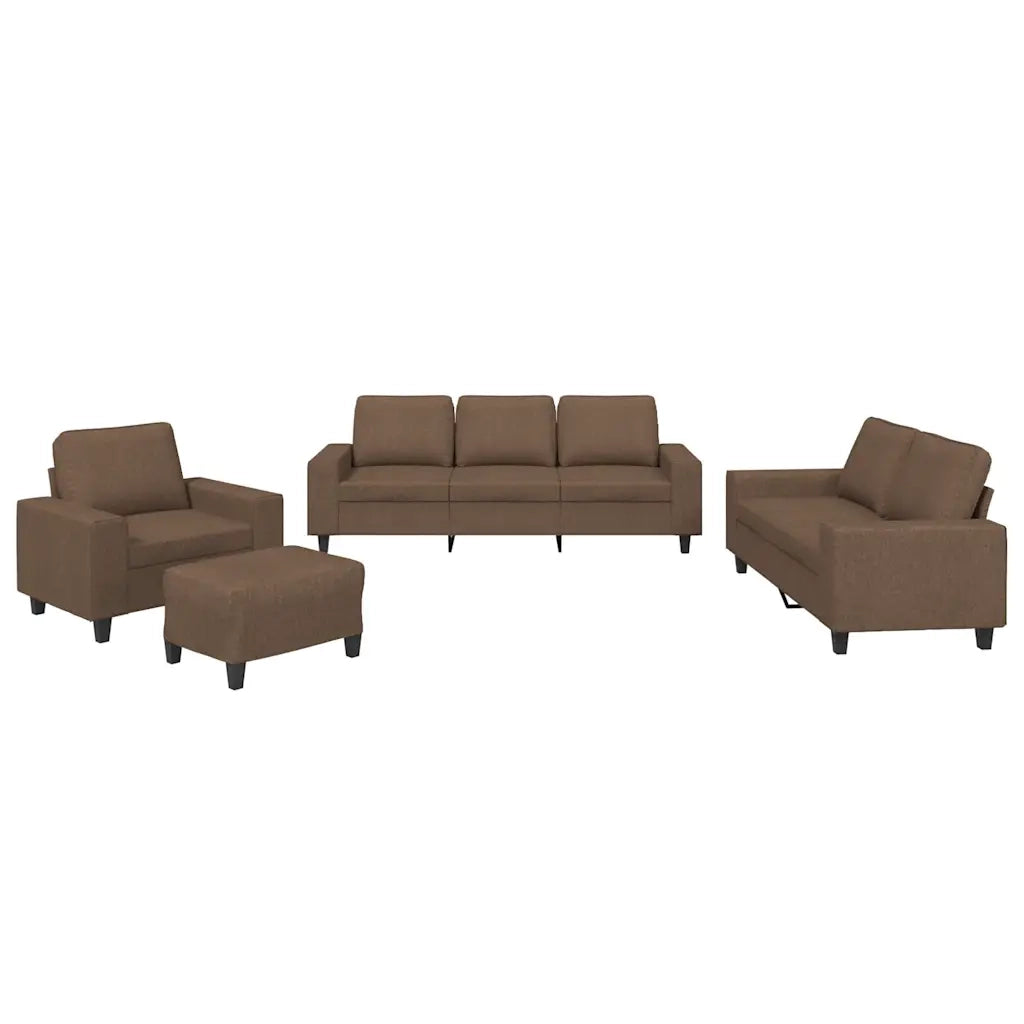 Set di Divani 4 pz Marrone in Tessuto 3201877