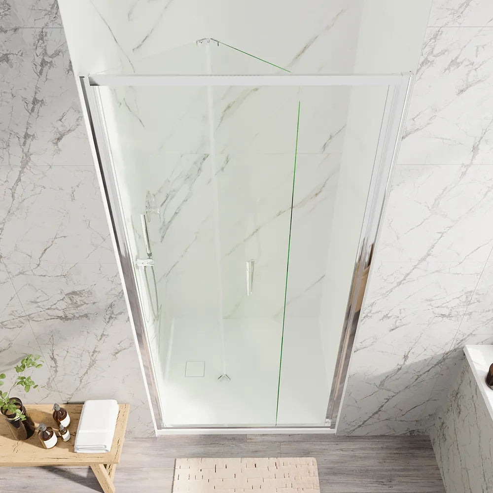 Porta doccia 80cm con apertura a libro profili slim cromati vetro 6mm trasparente h190 | Portofino