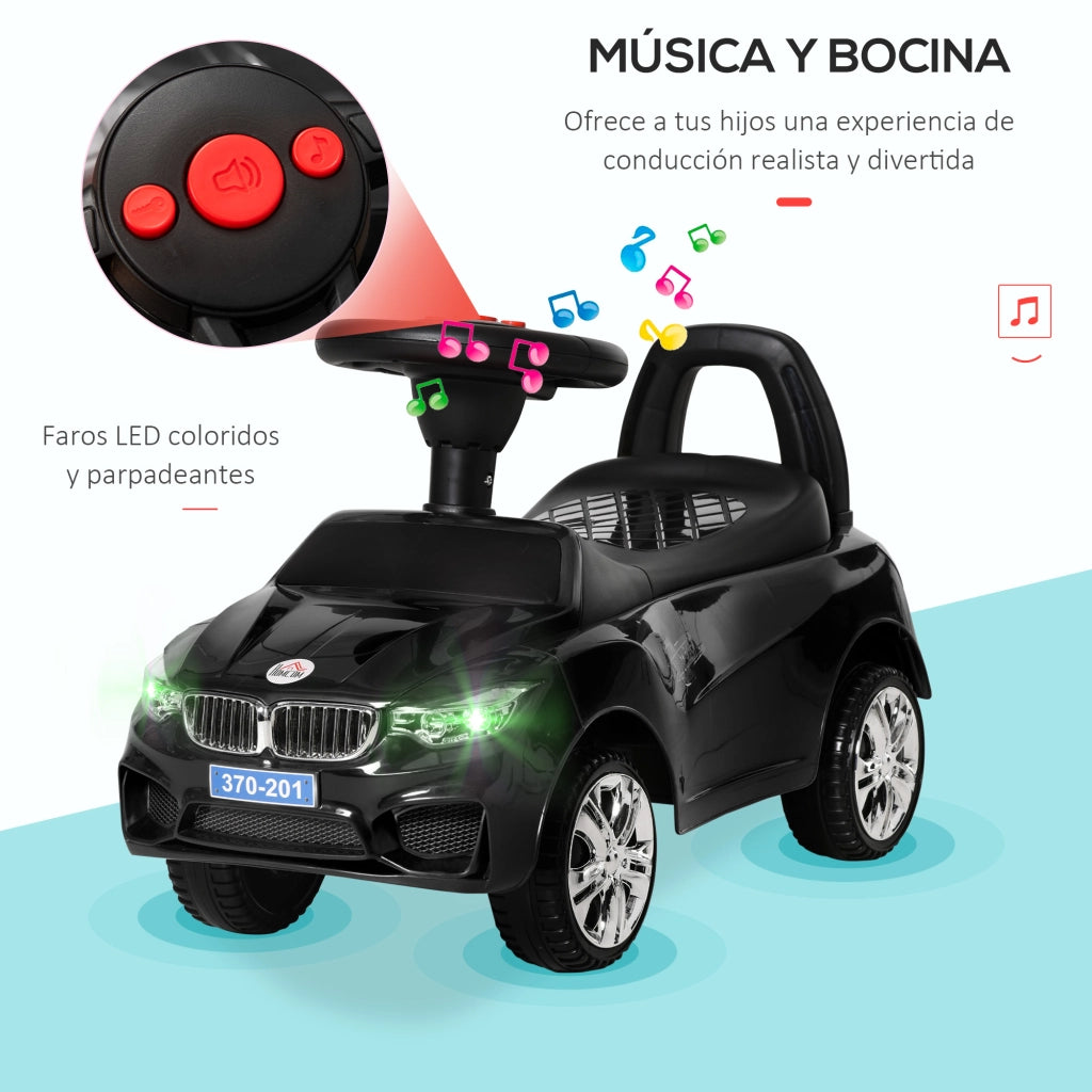 Coche Correpasillos Bambini con Musica e Cassetto ¨C Zephmum ¨C Nero