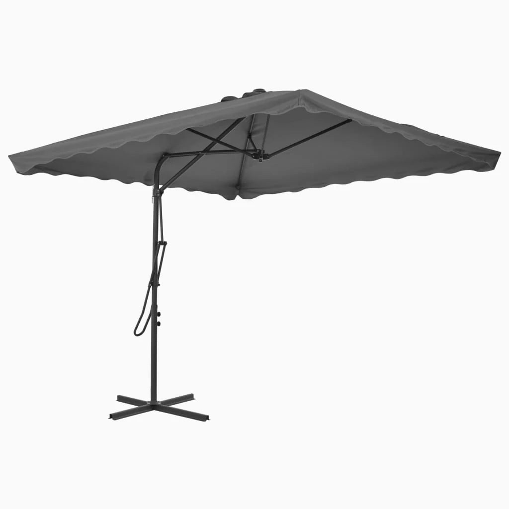 Ombrellone da esterno con palo in acciaio 250 x 250 cm antracite 02_0008187