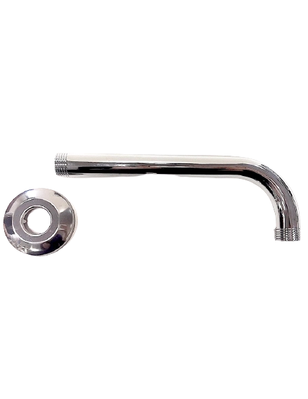 Braccio di sostegno per doccia in ottone cromato da 25 cm
