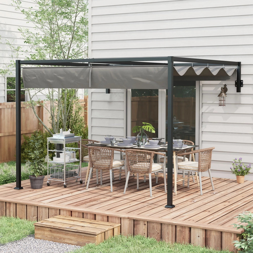 Pergola Gazebo ¨C Minimal ¨C Grigio Acciaio Poliestere 3x4 m