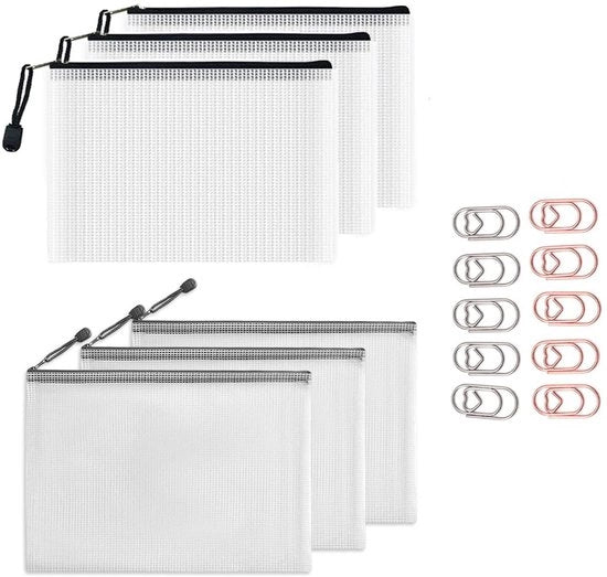 Documenti Waterresistenti - A5 - Borsa Portadocumenti - Cartellino Documenti - Mappe Documenti - Transparente - Inclusi Spille per Documenti - Documenti Portatile