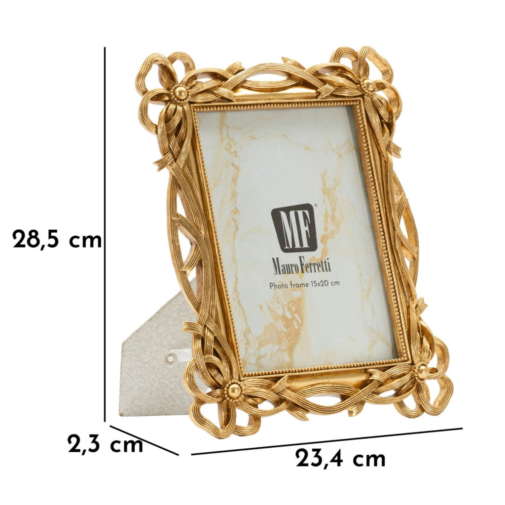 Cornice portafoto Knot oro con decoro a nodi 15x20 cm