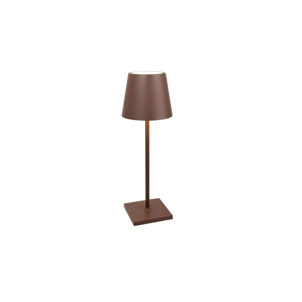 Lampada a led da tavolo Poldina L Desk Corten ricaricabile e dimmerabile con batteria fino a 12 ore