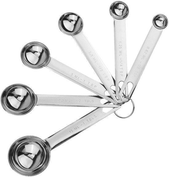Set di misuratori 6 pezzi in acciaio inossidabile - precisi - per cucina - duraturi - finitura lucida - set di misuratori
