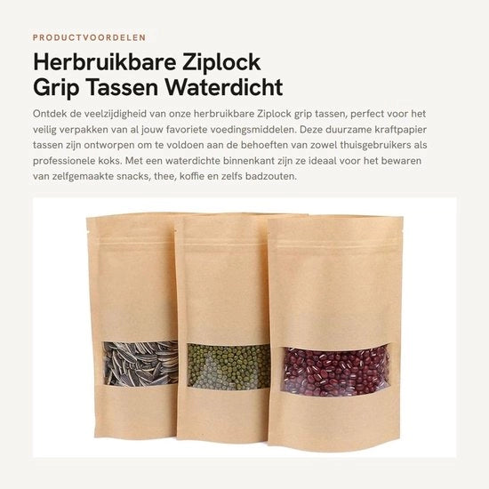 Tasche di imballaggio acqua-tetra - 50 pezzi - carta di cellulosa - stabile - per alimenti - 14x22 cm - riutilizzabile - sacchetti alimentari