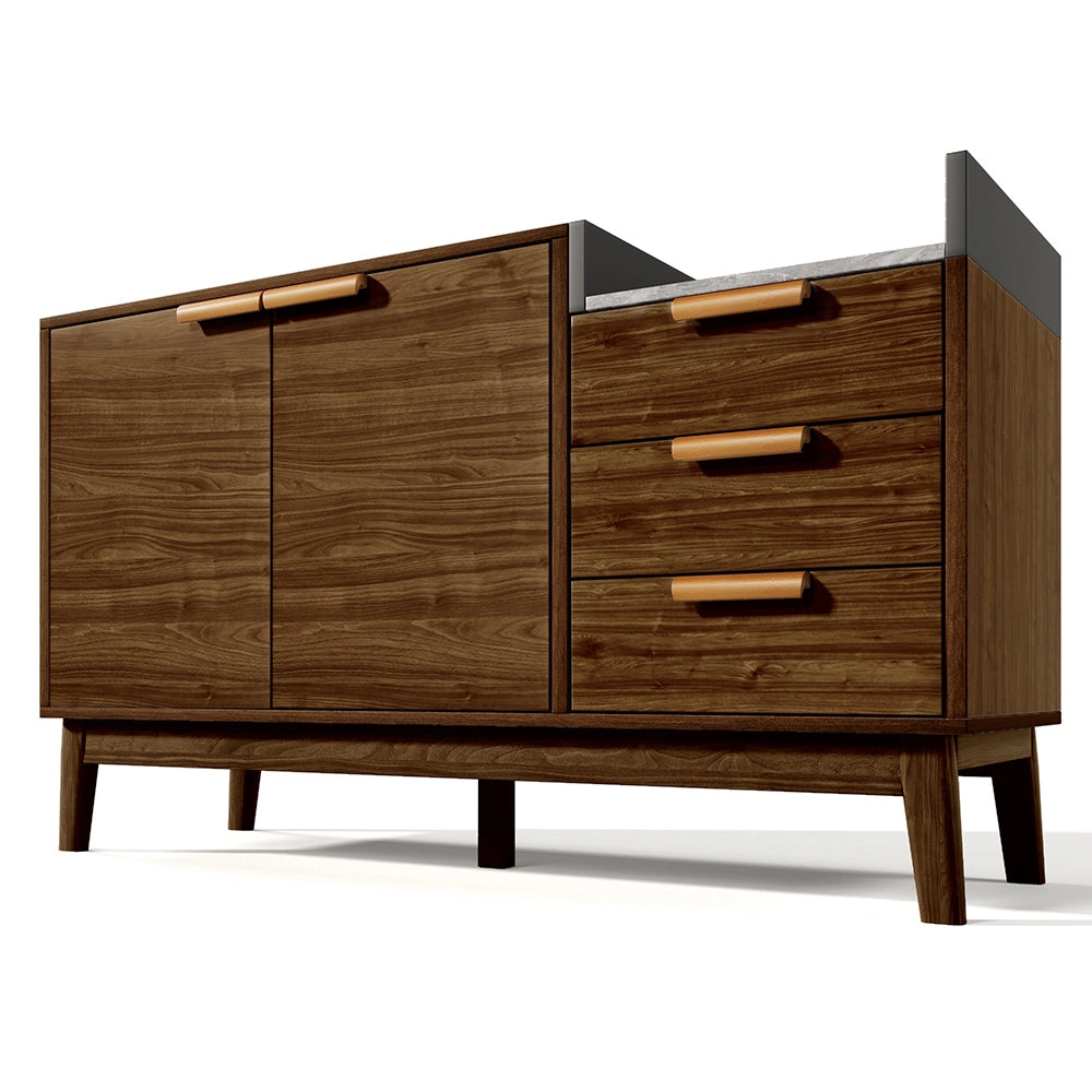Com?? - Xylo - quercia/marmo 3cass+2porte H77cm
