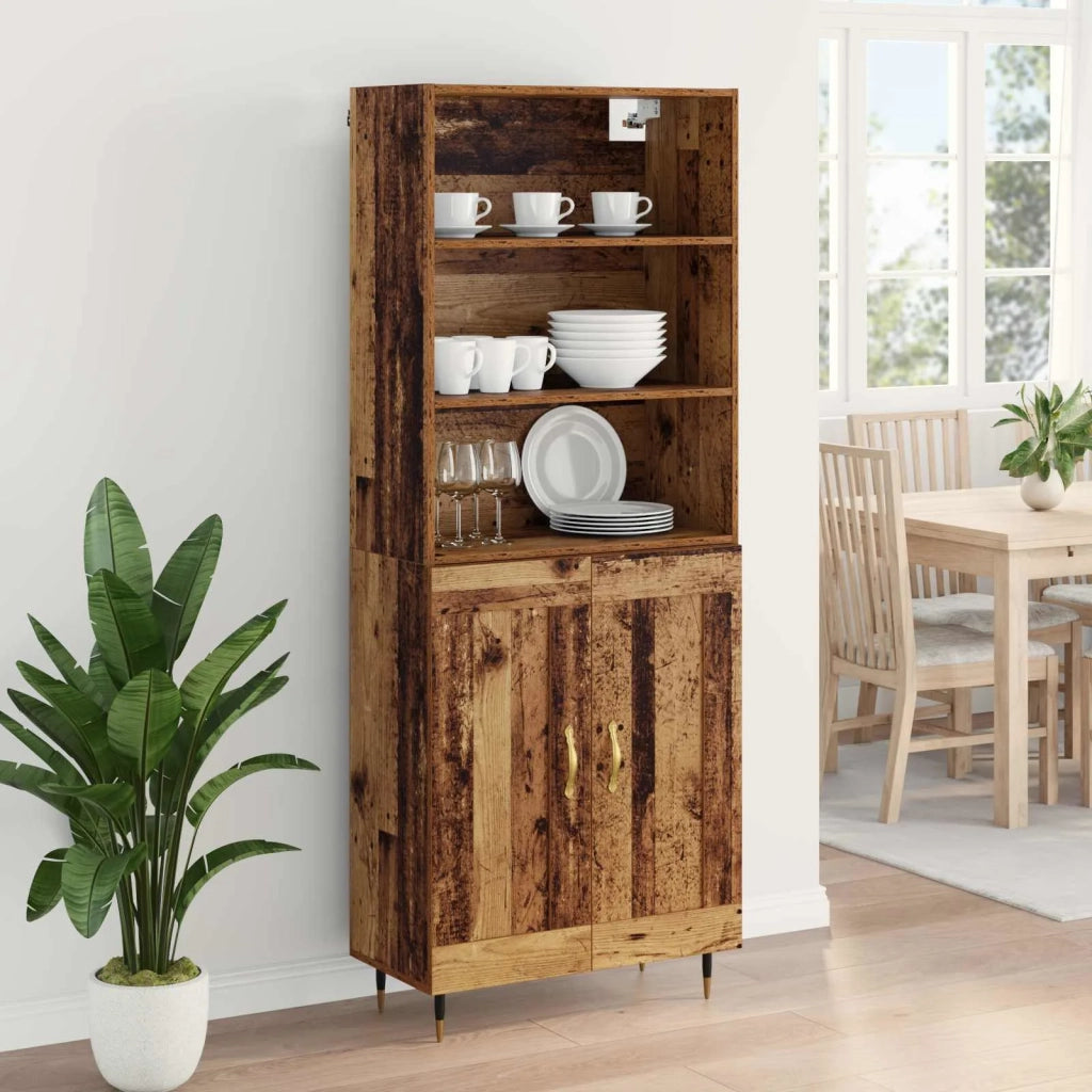 Credenza | Madia | Buffet da pranzo | Armadio da pranzo Legno vecchio 69,5 x 34 x 180 cm Legno multistrato