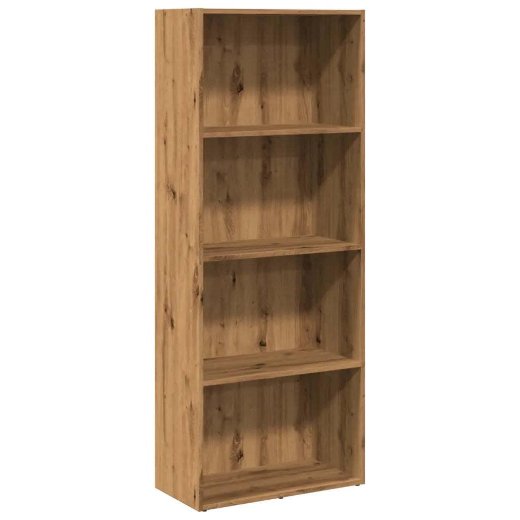 Libreria-Scaffale per Libri-Mobile di Stoccaggio Rovere Artigianale 60x30x152 cm in Legno Multistrato