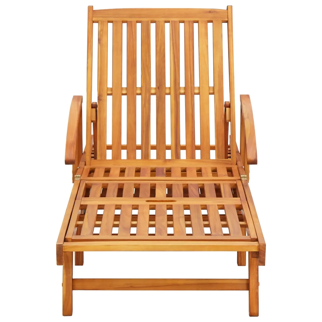 Sdraio 2 pz con Cuscini in Legno Massello di Acacia 3077333