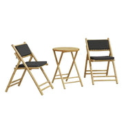 Set da Bistrot Pieghevole 3pz | Set Salotto da Giardino con Cuscini Grigio Scuro Bamb¨´