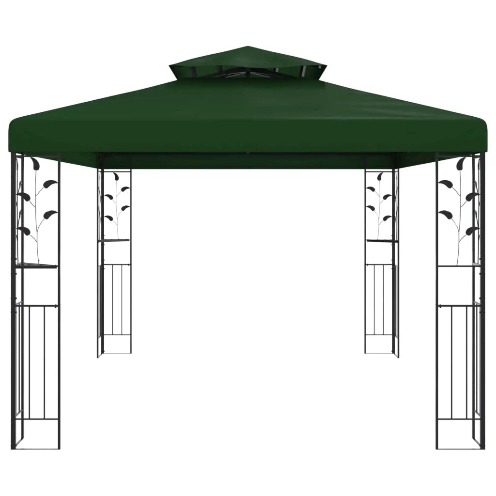 Gazebo 3,97 x 2,96 x 2,68 m Verde Poliestere e Acciaio 42030528