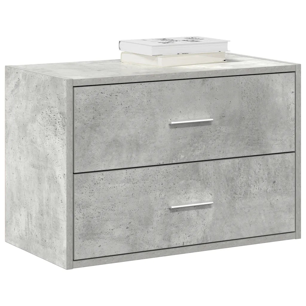 Armadio con 2 Cassetti Grigio Cemento 60x31x40 cm in Truciolato 858827