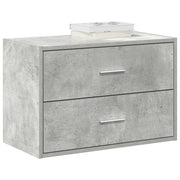 Armadio con 2 Cassetti Grigio Cemento 60x31x40 cm in Truciolato 858827