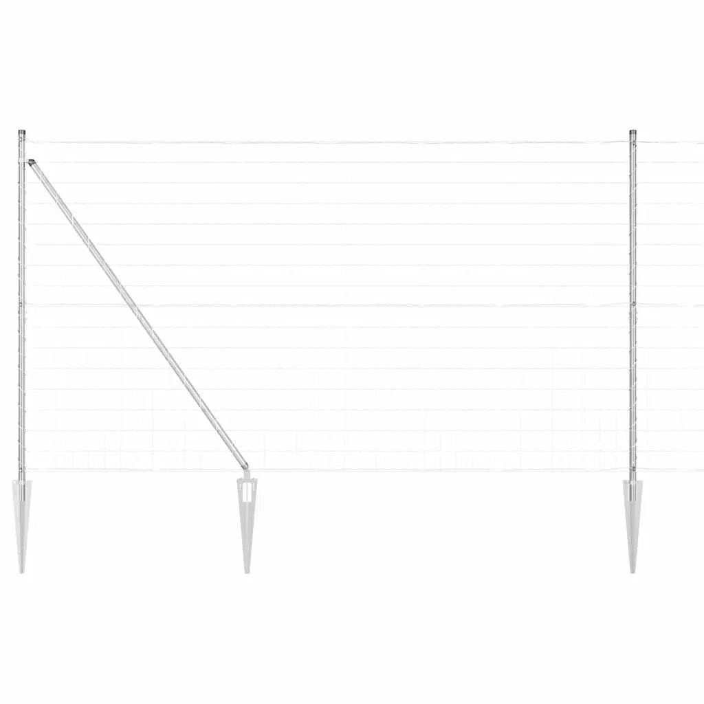 Recinzione da Giardino | Recinzione con Posto Argento 1,6 x 10 m Acciaio