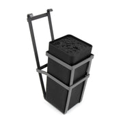 Lotto di 2 Zoccolo da cucina Plasline con accessori, altezza 150 mm, 2 barre lunghezza 2,35 m, Tecnoplastica, Nera