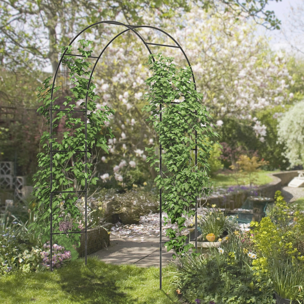 Arco da giardino per rose ¨C Minimal ¨C nero metallo 140x40x240 cm