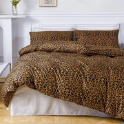 Set di coperte letto 3 pezzi 155 x 220 cm con disegno leopardino marrone giallo oro set di coperte letto a microfibra 155 220 cm a doppia faccia per uomo e ragazzo