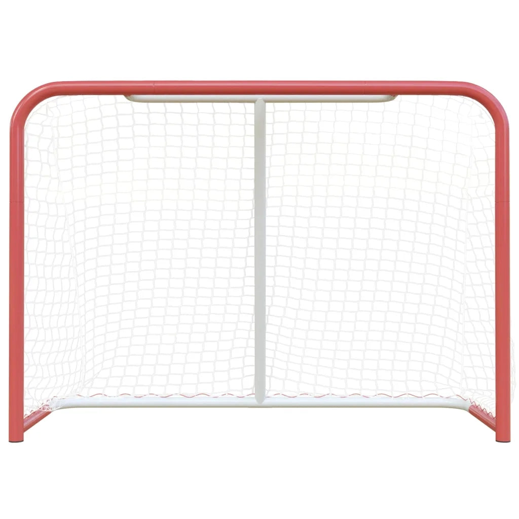 Porta Hockey Rete Rossa Bianca 153x60x118cm Acciaio Poliestere CFW9487273