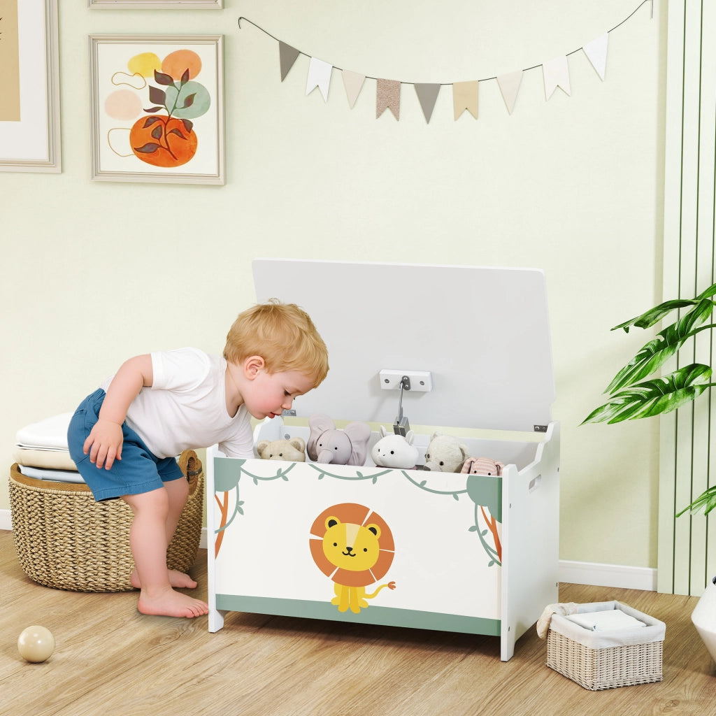 Cassa per giocattoli ¨C Minimal ¨C Verde 53L con tapa abatible e pistone a gas